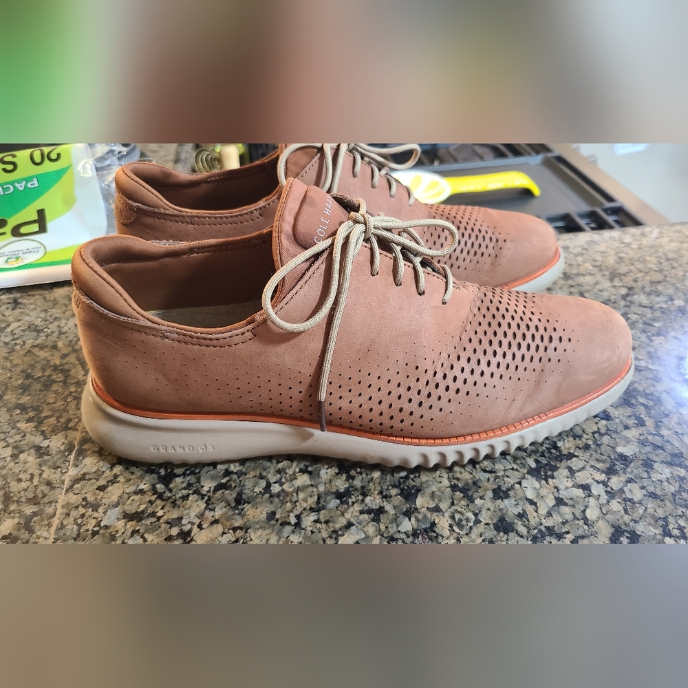 Cole Haan Tan Oxford Shoes with Breathable Design